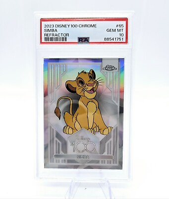 #ad 2023 Disney Topps Chrome Simba #65 Lion King Silver Refractor PSA 10 $74.95