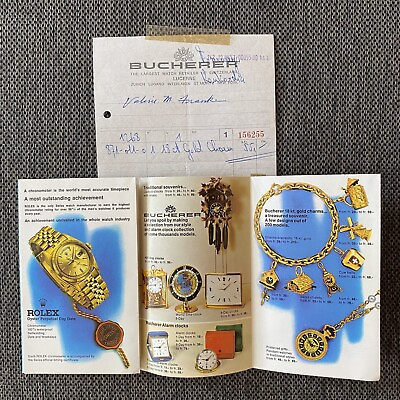 #ad Vintage Rolex Bucherer Print Advertisement Receipt Watch amp; 18K Jewelry Ephemera $29.99