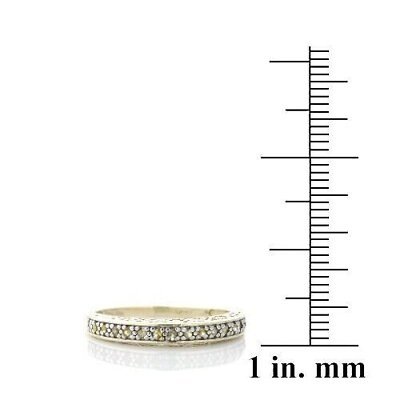 #ad 18K Round Cut Yellow Gold Over Lab Created Diamond Semi Eternity Band Ring $130.04