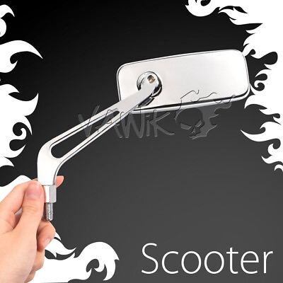 #ad VAWiK MIRROR CONVEX CNC aluminum CLASSIC CHROME 8mm 1.25p fits custom scooter ε $64.39