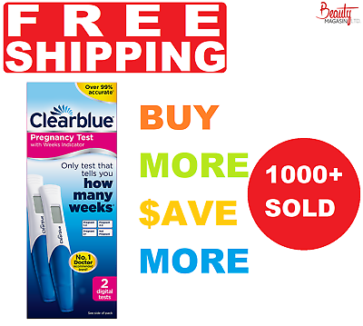 #ad Clearblue Digital with Weeks Indicator Pregnancy Test 2 Counts FREE SHIPPING $18.44