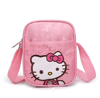 #ad Cute Girl#x27;s Pink Hello Kitty Crossbody Shoulder Bag Kids Gift Adjustable Strap $8.03