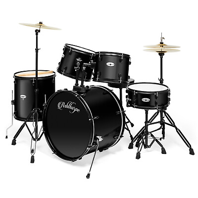 5 Piece Complete Full Size Pro Adult Drum Set Kit with Genuine Remo Heads $359.99