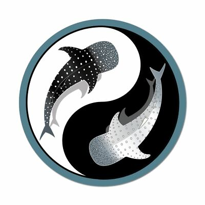 #ad Whale Shark Yin Yan Hippie Symbol Peace Earth Animal Ocean Car Sticker Decal AU $5.99