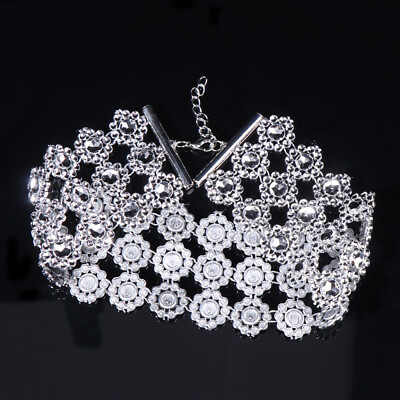 #ad Bride Rhinestone Short Necklace Layered Necklaces Women Collar Simple $7.98