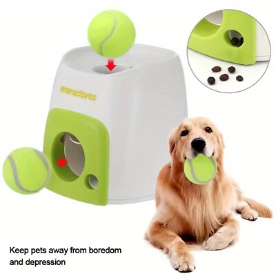 #ad Pet Ball Toy Dog Tennis Ball Food Reward Machine Thrower Interactive Therapy $27.55