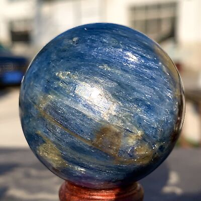 #ad 153G Rare！Natural beautiful Blue Kyanite Sphere Ball Quartz Crystal Healing $119.00