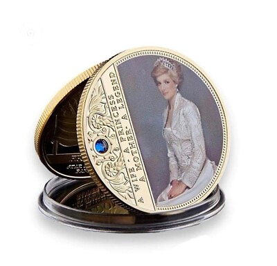 #ad Portrait Of Princess Diana Gold Plated Commemorative Coin Princes Of Wales $12.60