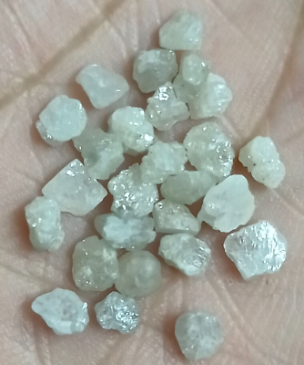#ad 10.00 Carats African Natural Silver Uncut Raw Rough Diamonds 2.50 3.00 MM Lot $100.00