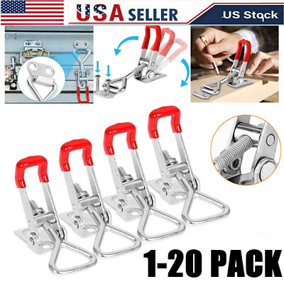 #ad 2 PCS Steel Toggle Latch Catch Adjustable Lock Clamp Anti rust Clip For Box Case $28.65