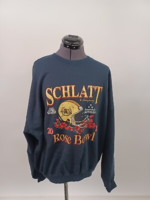 #ad Authentic Schlatt amp; Co Rose Bowl Crewneck Sweatshirt Navy Blue Jschlatt Small $14.99