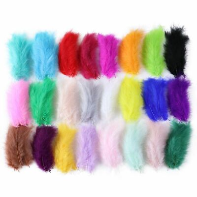 #ad 100 400Pcs Natural Fluffy Marabou Turkey Feathers Crafts 10 15cm Wedding Party $10.99