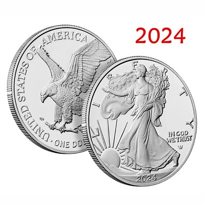 #ad 2024 1 oz American Silver Eagle Coin BU 999 Fine Silver $22.99