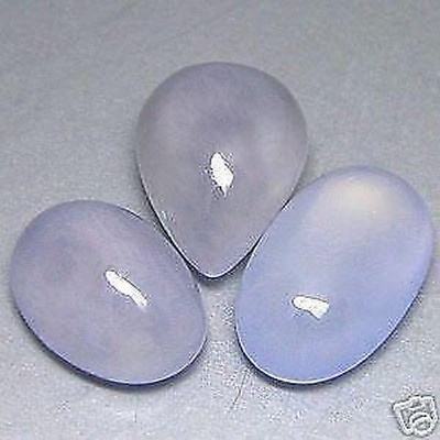 #ad Chalcedony Blue Lavender. 3 Pieces 14.30 Cts. Africa $50.00