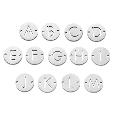 #ad Metal Initial Letter Charm Pendants Stainless Steel Accessories Pendants 10pcs $16.49