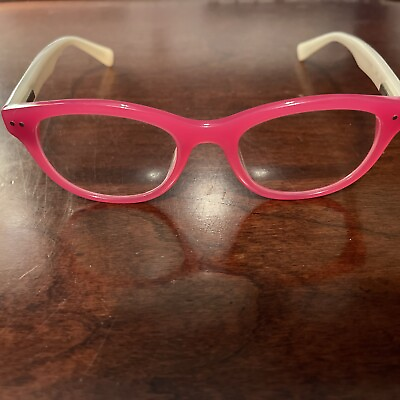 #ad eye bobs reading glasses 2.00 Pink Opaque White ‘Sugar 2884 45’Case Lens Cloth $45.00