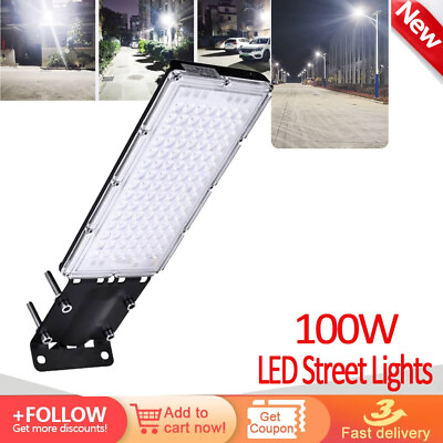 #ad New 100W Commercial LED Street Light Outdoor Yard Garden Road Security Lamp 110V $20.99