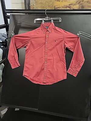 #ad Ralph Lauren Mens Red Long Sleeve Button Shirt Custom Fit $16.00