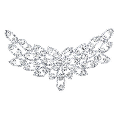 #ad Crystal Rhinestone Applique Wedding Decoration Sew on Applique White Silver $13.25