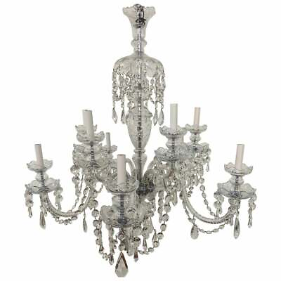 #ad Art Deco Style Large Crystal Chandelier in the Manner of Waterford $3950.00