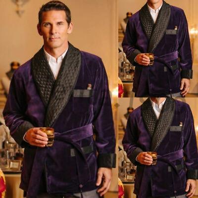 #ad Men Purple Smoking Jacket Elegant Luxury Coat Designer Party Wear Blazers $50.40
