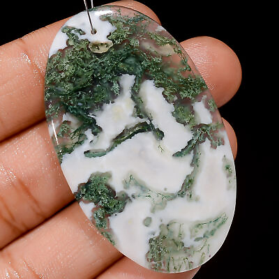 #ad Natural Tree Agate Oval Cabochon Drilled Gemstone 49.5 Ct. 49X29X3 mm A 28431 $4.62
