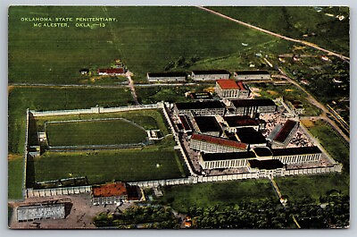 #ad Oklahoma State Penitentiary Aerial Campus View McAlester Oklahoma Postcard K19 $7.50