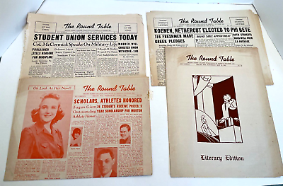 #ad The Round Table 4 Issues 1941 Beloit College WI Newspaper Red Ink Issue Coke Ad $9.95