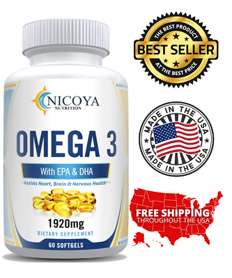 #ad Omega 3 Fish Oil Capsules Triple Strength Joint Support 1920 mg EPA amp; DHA $16.50