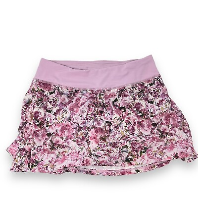 #ad LULULEMON Play Off The Pleats Skirt Color Blossom Spritz Multi Pink Chalk Sz 4 $59.99