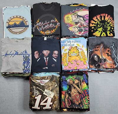 #ad Mystery T Shirt Lot of 5 Vintage Band Sports Mixed Sizes NASCAR NFL MLB Rock $40.00