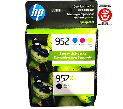 #ad 4 Pack HP 952XL Blackamp;952 Cyan Magenta Yellow Original Ink Factory Sealed 25 26 $92.77
