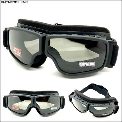 #ad MOTORCYCLE Riding Padded Safety Protective GOGGLES Anti Fog Lens Fit Over Helmet $29.99