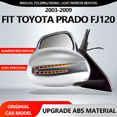 #ad For 03 09 Toyota Prado FJ120 Side Mirrors Folding Arrow Signal Pair Silver 5 Pin $89.99