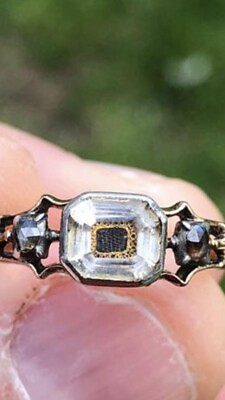 #ad Antique Georgian Stuart crystal and diamond ring size 7 $2500.00