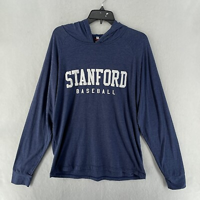 #ad Stanford University Cardinal Hooded Shirt Mens M Blue Graphic Maxim Athletic $14.99