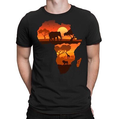 #ad BEST TO BUY Unique Africa Map Brown Natural View S 5XL Gift Made in USA T Shirtt $22.39