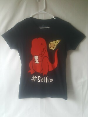 #ad Goodie Two Sleeves #Selfie red t rex dinosaur boys short sleeve t shirt size M $11.99