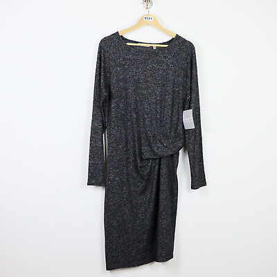 Athleta Dress Womens Large Tall LT Black Mini Tunic Rouched Side Casual $44.99