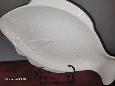 #ad Large 17.25 × 11 Modern Dansk Inter. Designs Whole Porcelain Fish Serving... $25.00