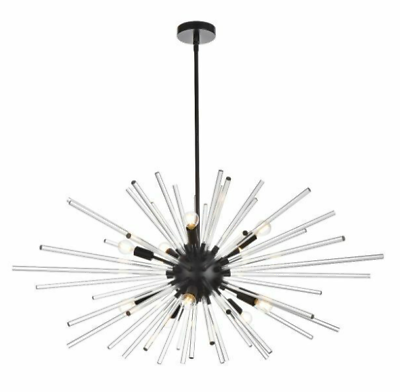 #ad Modern Black Sputnik Dining Room Foyer Ceiling Chandelier Light Fixture 46 inch $873.00