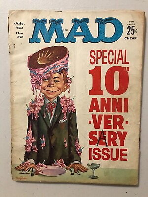 #ad Mad Magazine #72 JULY 1962 READER ACCEPTABLE $3.99
