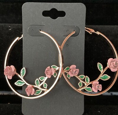 #ad Earrings Vintage Pretty Roses Dangle Earrings $9.95