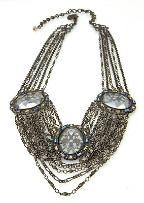 #ad Sorrelli Draped Chain and Filigree Necklace in Raw Sugar Collection $175.00