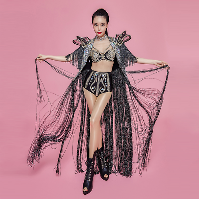 #ad New Women Sparkling Crystal Fashion Birthday Costume Blingling Dress Set AU $449.41
