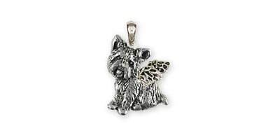 #ad Yorkie Angel Jewelry Sterling Silver Handmade Yorkshire Terrier Pendant YK342X A $93.98