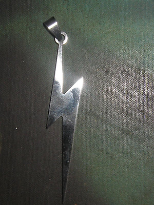 #ad NEW ONE OF A KIND LARGE STAINLESS STEEL LIGHTNING BOLT BOLTS PENDANT NECKLACE $9.99