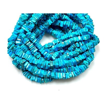 #ad Turquoise Gemstone Square Heishi Shape Beads 8mm Beads Strands Turquoise Beads $16.16