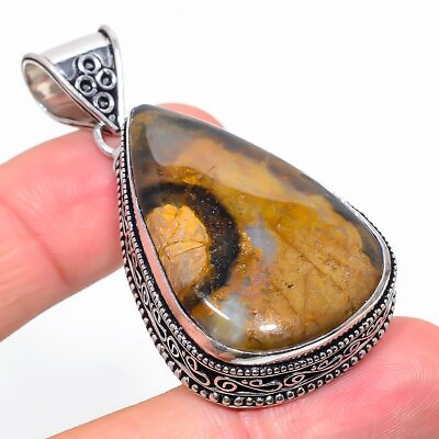 #ad Septarian Stone Gemstone Handmade 925 Sterling Silver Jewelry Pendant 2.25quot; $15.00