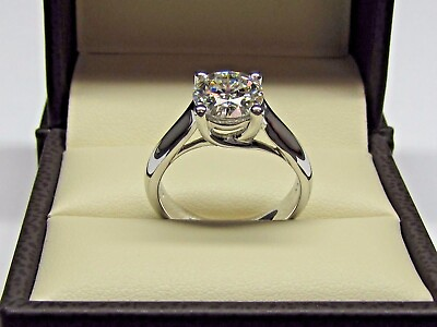 #ad Off White Treated Diamond 2.70 Ct Round Engagement Ring in 925 Silver Certified $119.00